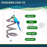 94.4inch Length Colorful Cotton Bendable Rope Perch Swing Bird Chew - 94.4'x1pc - image 4