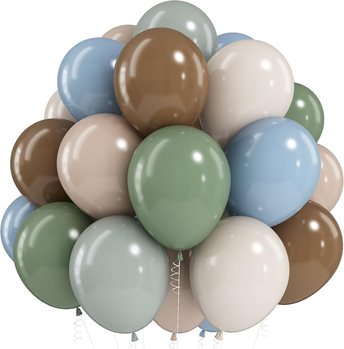 Sage Green Brown Balloons - Blue Green Brown