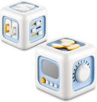 SOCBTNSO Montessori Busy Cube Travel Toy - Blue