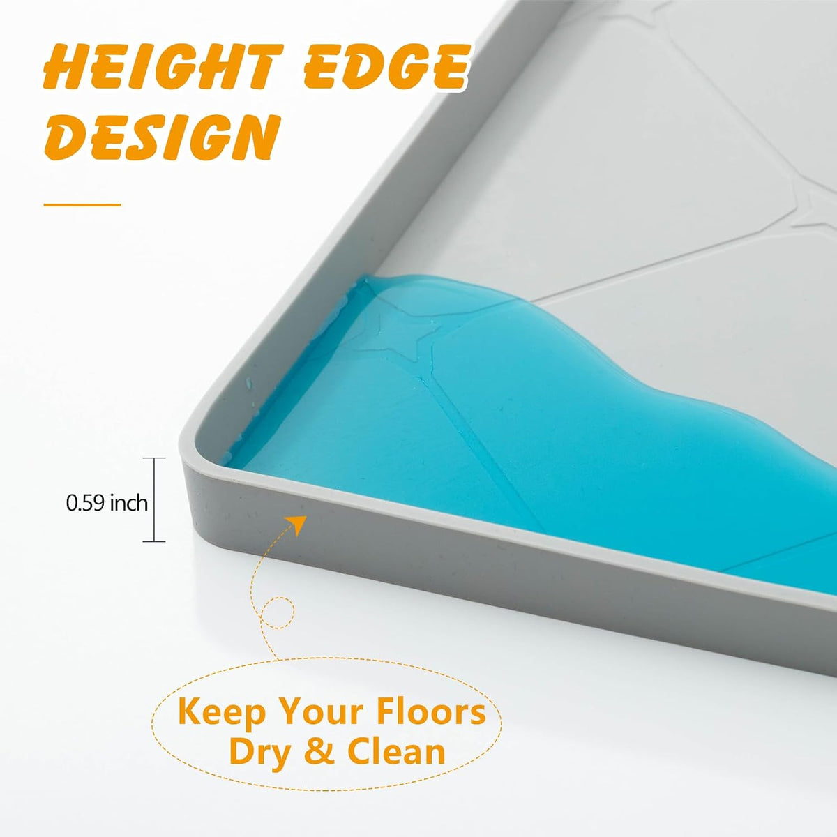 Silicone Dog Pee Pad Holder for 24 x 24 in Pads, Leak-Proof Tray – Essentials for Dogs - 34"L x 22"W - image 2