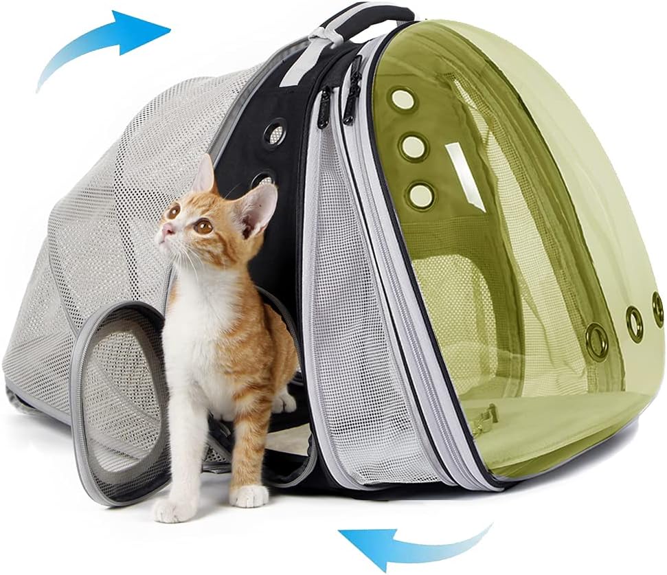 Dual Expandable Large Cat Backpack Carrier – Essentials for Cats - Brown / Tint Window