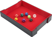 Buweeo magnetic folding PU leather dice rolling tray with red felt lining - view 12
