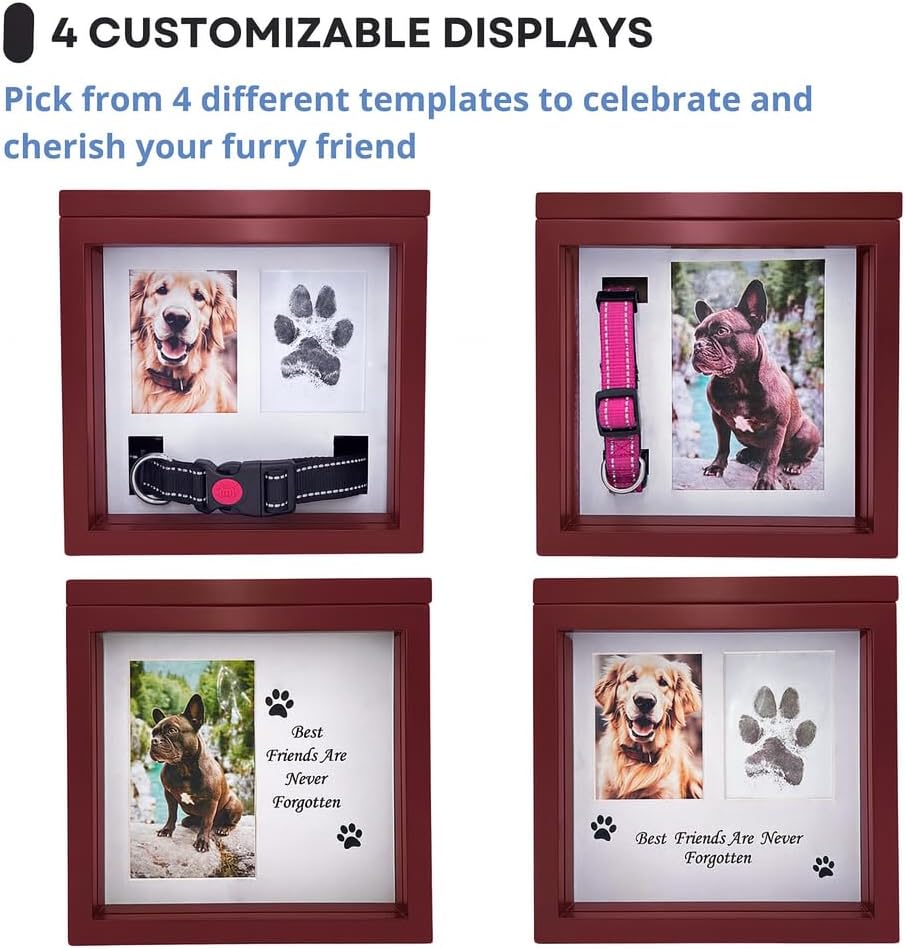 Black Dog Urn for Ashes 4 Customizable Displays Ink Paw Print Kit – Essentials for Dogs - Brown - image 4