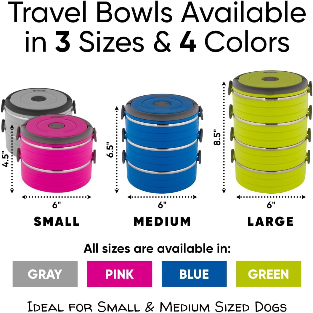 Healthy Human Travel Pet Bento Bowls - 4-Bowl Set / Gray - image 3