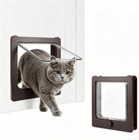NAMSAN Cat Door Interior Door, Brown, Flap Opening 7.1" x 7.3"