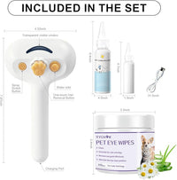 Pet Steam Brush for Dog & Cat–3-in-1 Spray Hair Removal Comb–Steam Brush for Shedding & Grooming–Water Brushes for Long & Short Haired Pets–Spritz Defur Comb–Includes Waterless Shampoo & Eye Wipes