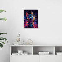 Cat Wall Art Canvas Fantastic Animal Wall Decor Prints Framed Painting Colorful Pictures Gifts Artwork for Bathroom Living Dining Kitchen 16"x20"