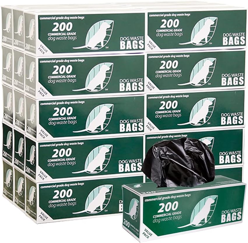 Zero Waste USA, 2, 000 Commercial Dog Waste Station Refill Bags - Opaque Black / 200 Count (Pack of 30)