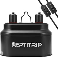 Reptile Heat Lamp Fixture, Dual Light Fixture with Two Switches – Essentials for Reptiles And Amphibians - Heat Lamp+switches