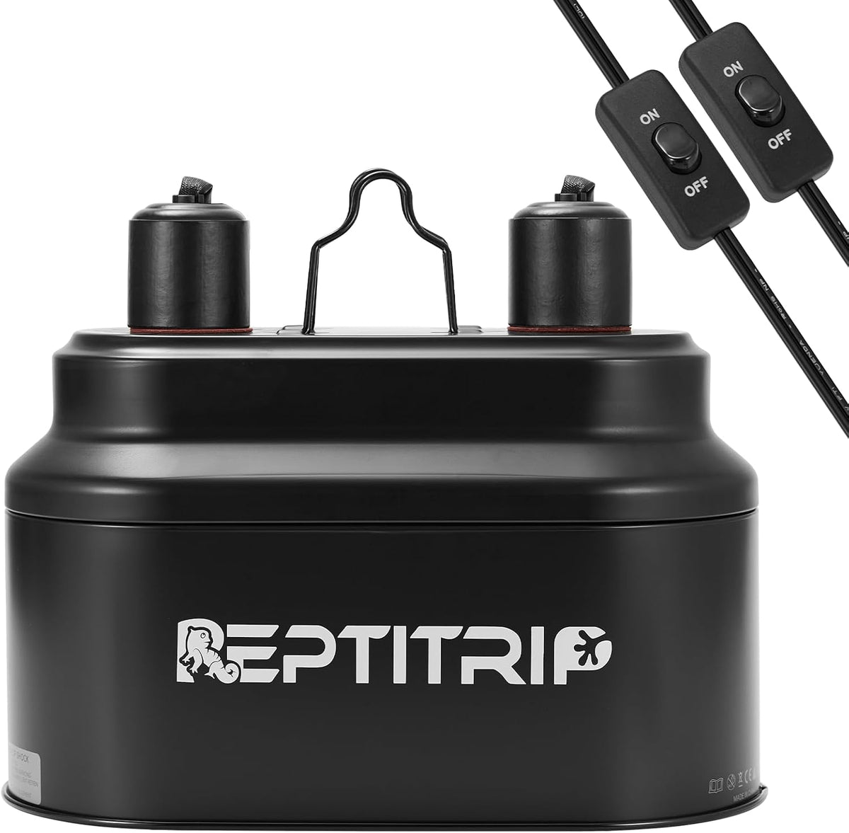 Reptile Heat Lamp Fixture, Dual Light Fixture with Two Switches – Essentials for Reptiles And Amphibians - Heat Lamp+switches