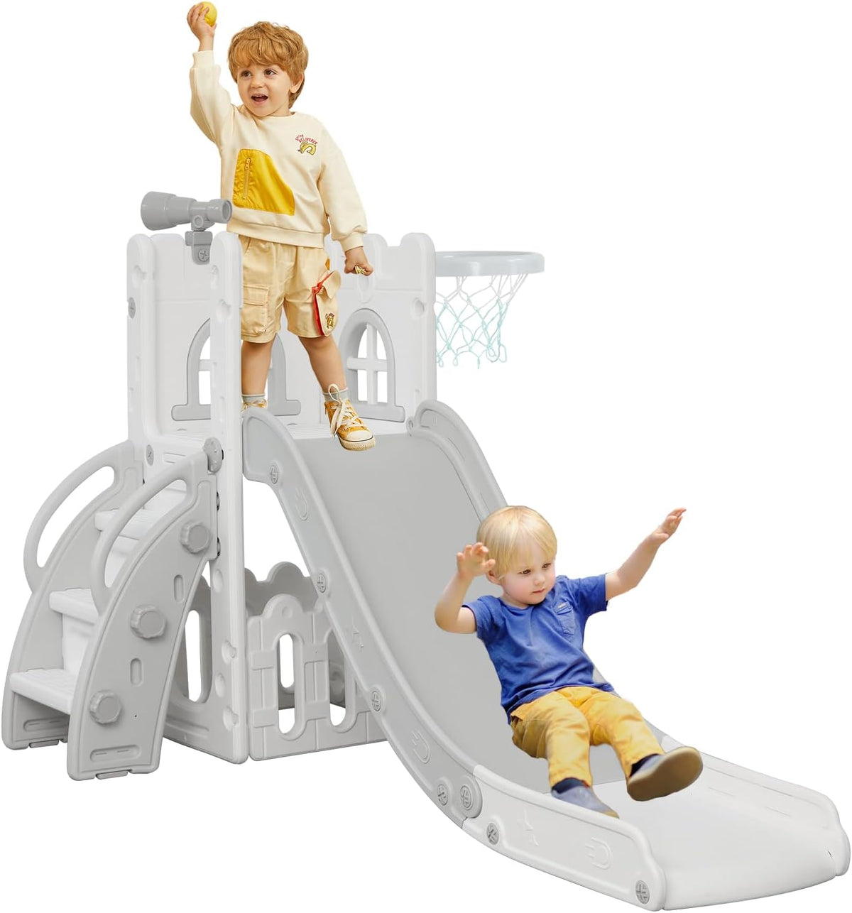 LulliSpace 6 in 1 Toddler Slide - Gray
