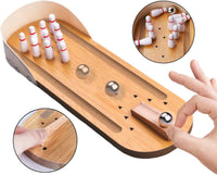Table Top Mini Bowling Game Set-Tabletop Wooden Board Mini Arcade - image 3