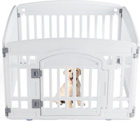 Sweetcrispy Dog Playpen, Plastic Puppy Pet Fence - Basic White / 4 / 24 Inch