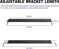 LED Aquarium Light, Full Spectrum Fish Tank Led Light with Aluminum Alloy Shell Extendable Brackets (48-54 in)