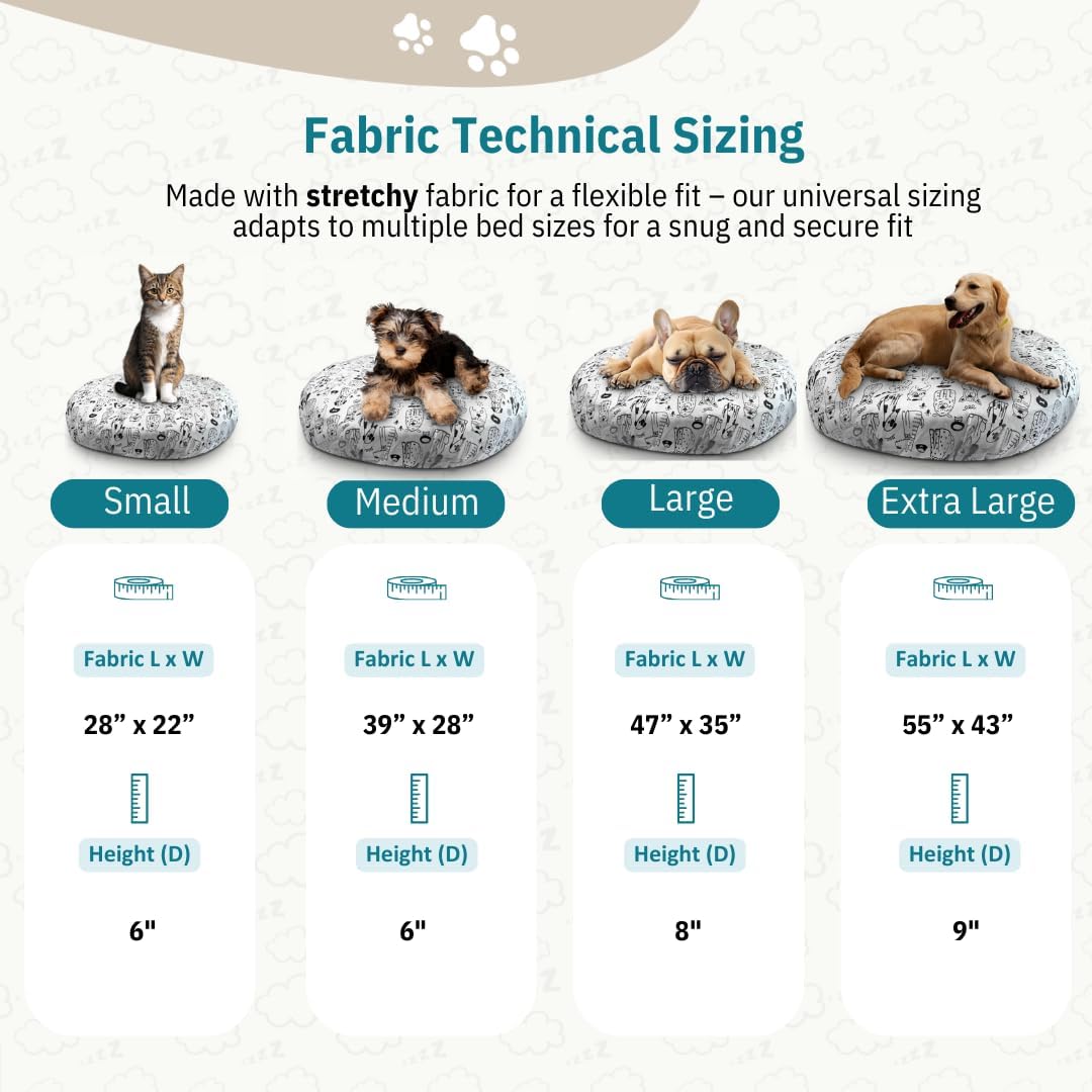 Round Dog Bed Covers Replacement Washable - Doodle Dogs / Medium (Up to 36″) - image 2