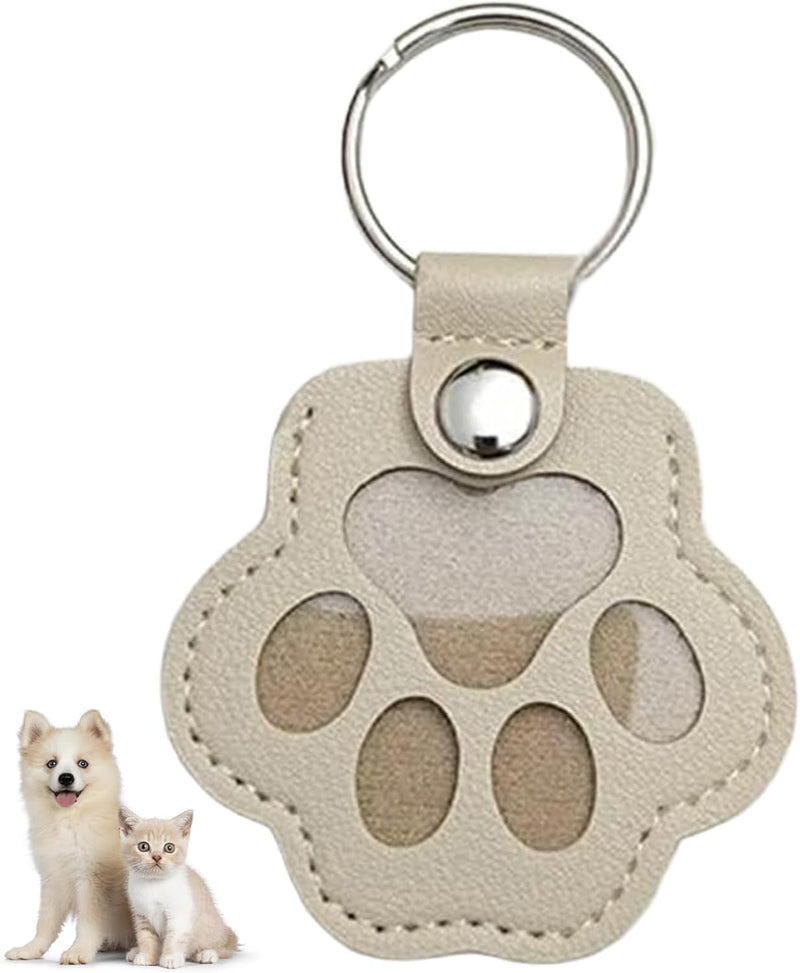 Cat Dog Hair Storage Keychain, Pet Hair Keychain - White