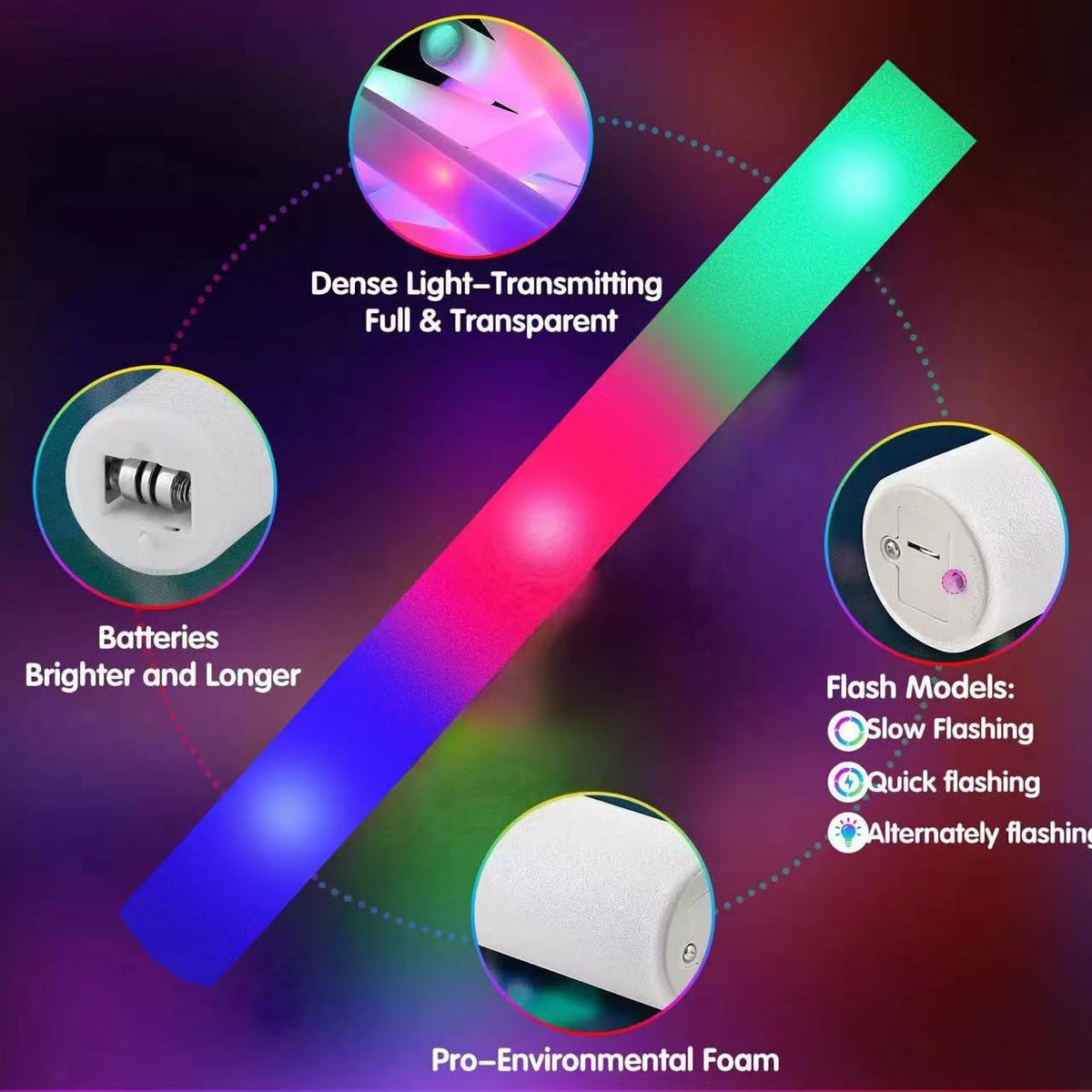 SHQDD 28PCS LED Foam Glow Sticks - 174 - image 3