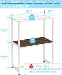 Mondazie 20-30 Gallon Fish Tank Stand, 30" L x 12" W x 32.2" H - Standard 20 Gal White - image 2