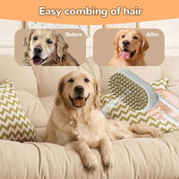 4 in 1 Cat Steam Brush Rechargeable pet spray comb Steam Brush for Cats and Dogs, Massage, Cleaning, Shedding & Combing Multifunctional Hair Removal Anti Static Grooming Tool for home (Purple)