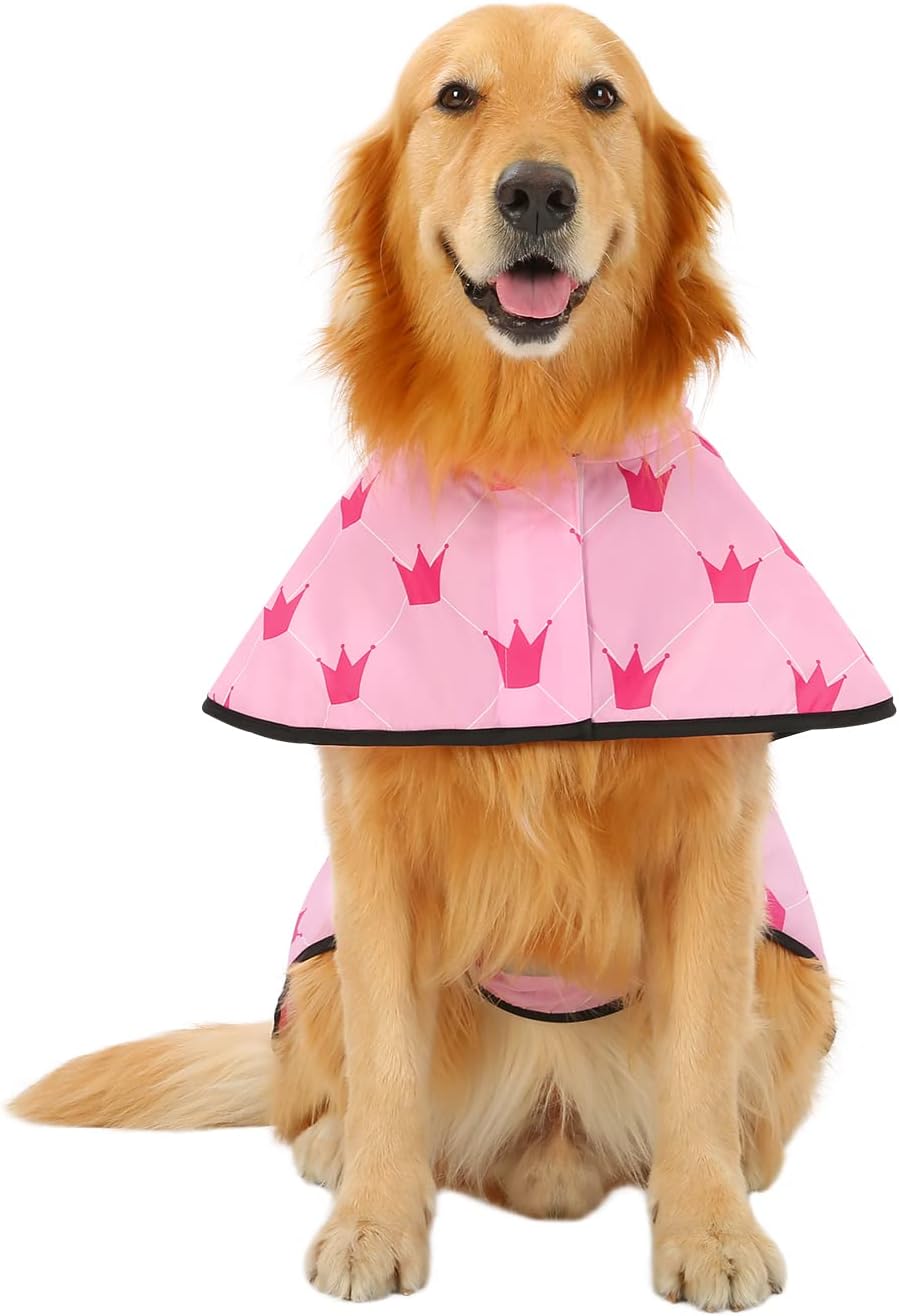 HDE Dog Raincoat with Hood & Leash Hole S-XL Dog Rain Jacket Ducks L – Essentials for Dogs - X-Large / Princess - image 2