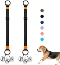 Dog Door Bell with Hanging Ring - Set of 2 Dog Bells / Black