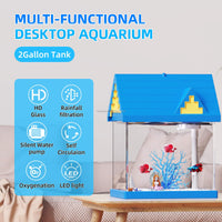 FREESEA 2-gallon Acrylic Fresh-keeping Fish Tank, Equipped With Filtration And Lighting, Suitable For Shrimp, Jellyfish,