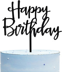 CC TOWN mirrored gold acrylic happy birthday cake topper, 6 by 7 inches - view 3