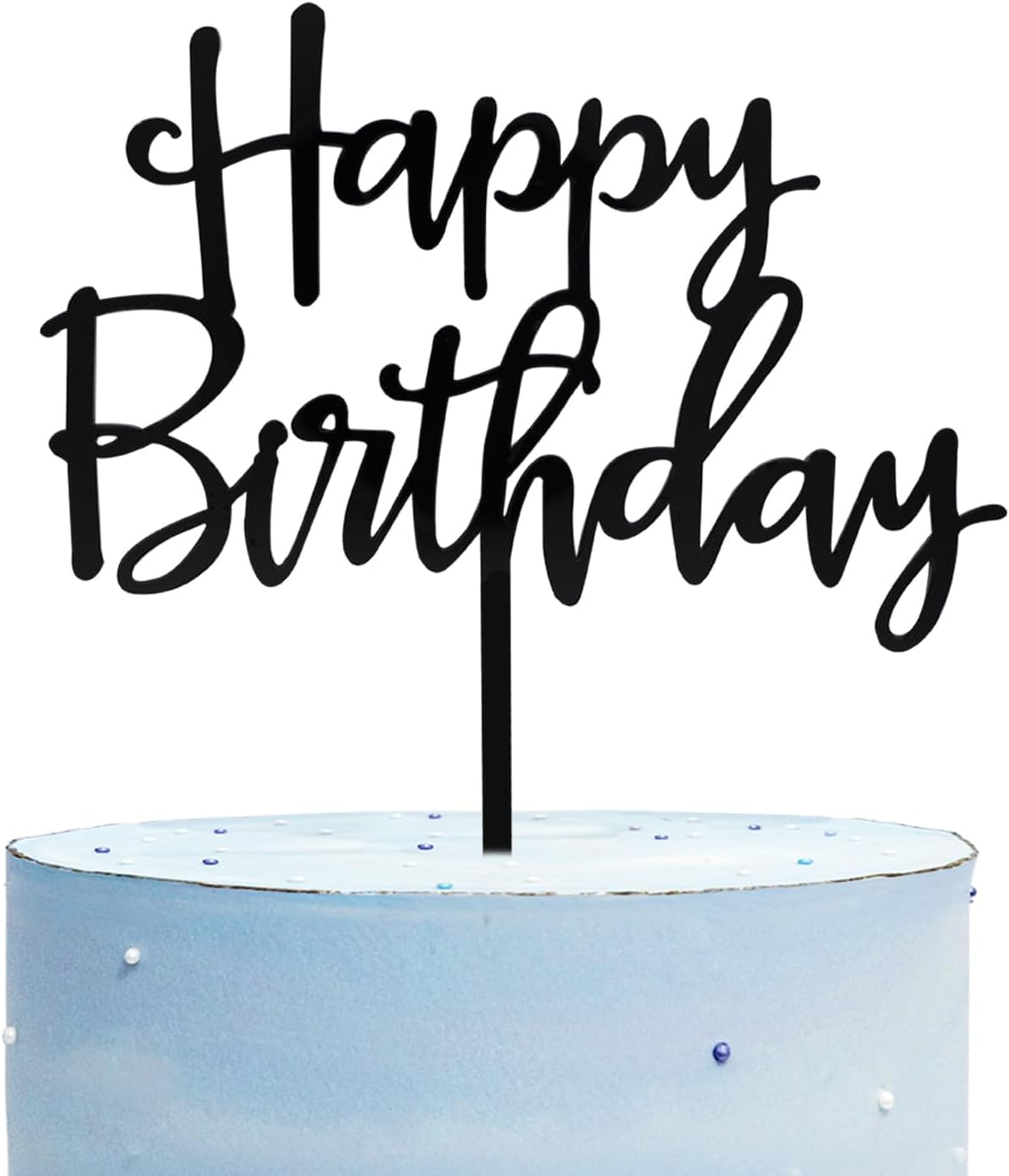 CC TOWN mirrored gold acrylic happy birthday cake topper, 6 by 7 inches - view 3