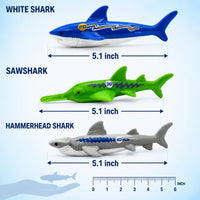 Haktoys Pool Diving Toy Set, Sinking Torpedoes for Kids & Adults - Multicolor Sharks - image 2