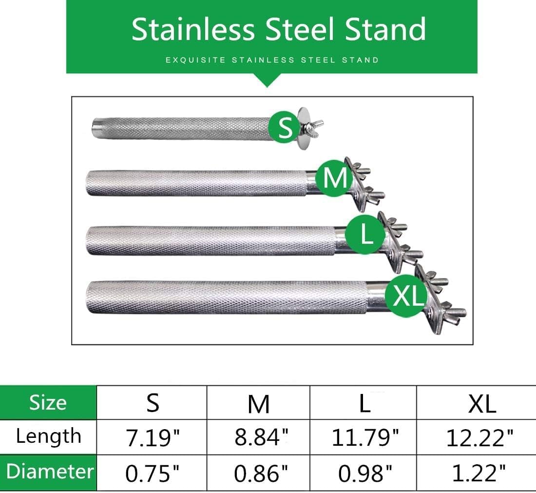 Litewoo Stainless Steel Parrot Perch Grinding Stand for Large Bird - S: 7.19x 0.75inch - image 2