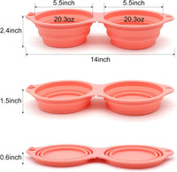 SLSON Collapsible Dog Bowls - Coral Pink - image 2