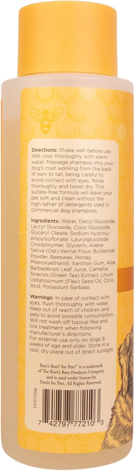 Burts Bees for Pets Oatmeal Dog Shampoo with Honey - Unscented / 16 Fl Oz (Pack of 6) - image 4