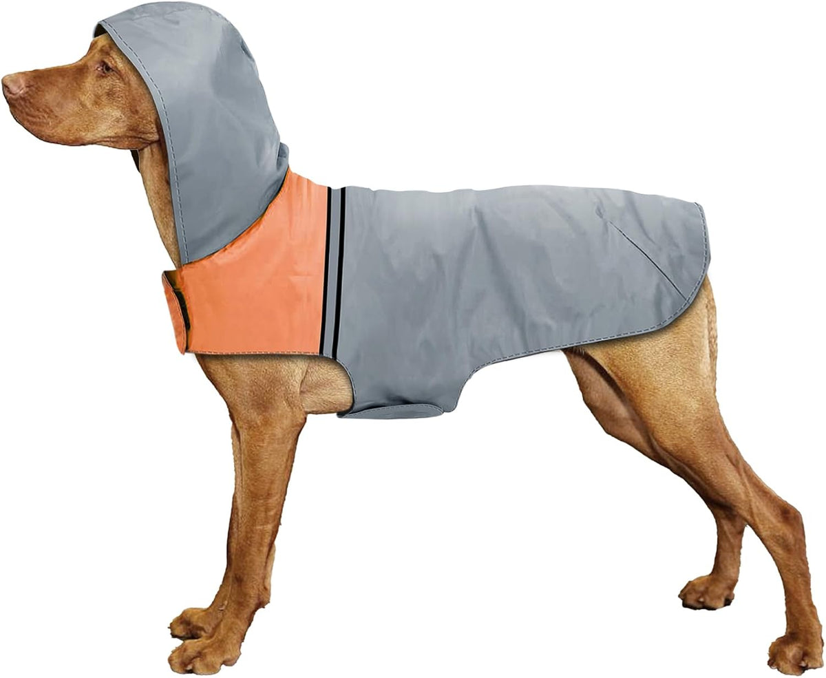 Dog Raincoat with Reflective Strip - XL / Grey