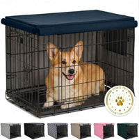 GORILLA GRIP Dog Enclosure Crate Cover Kennel Cage Topper 42in - Navy / 30" X 19" X 21"