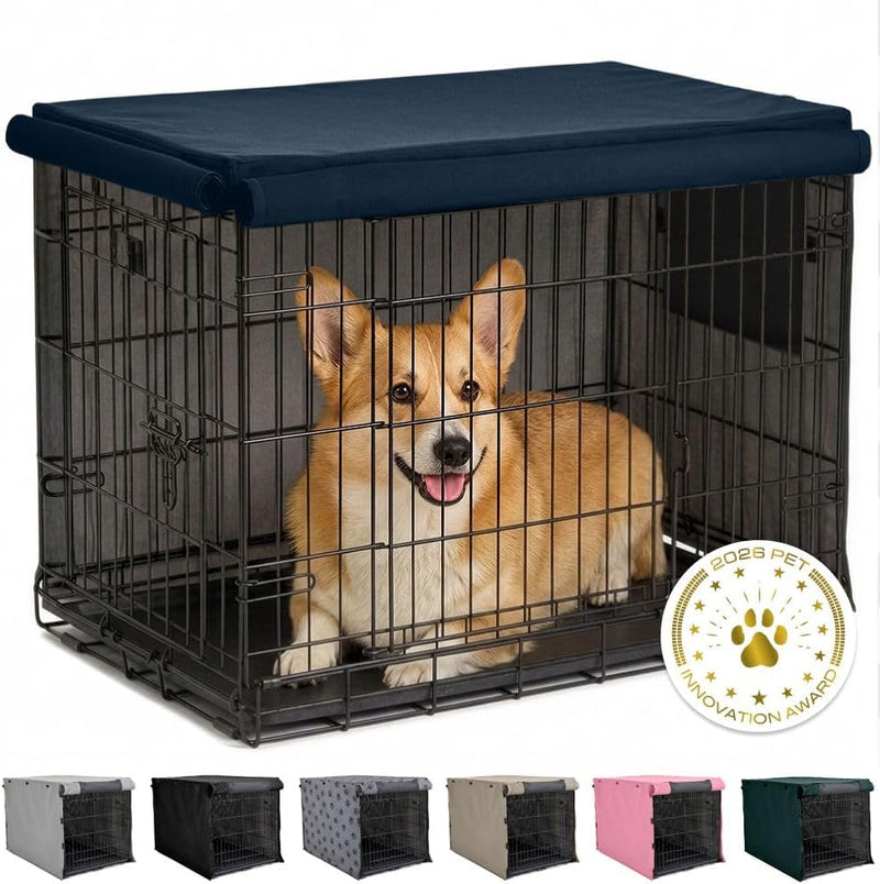 GORILLA GRIP Dog Enclosure Crate Cover Kennel Cage Topper 42in - Navy / 30" X 19" X 21"