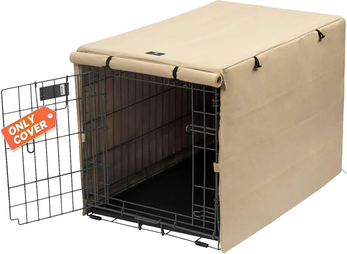 X-ZONE PET Dog Crate Cover Waterproof Kennel Cover - 42.9"L x 28.3"W x 30.3"H / Beige - image 2