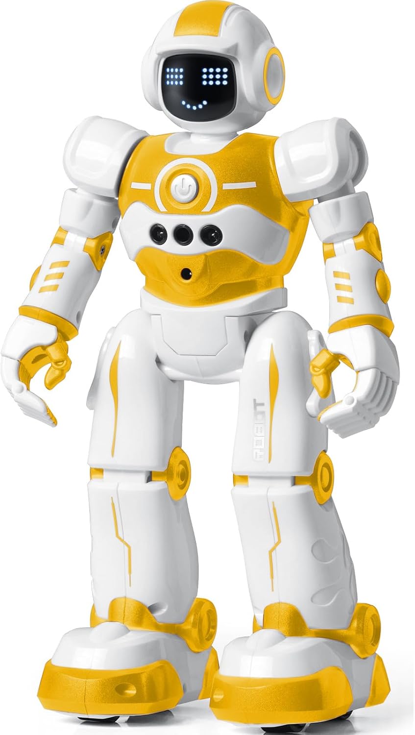 Robot Toys for Kids, Rechargeable Remote & Gesture Control Robots – Fun for Kids & Family - Yellow