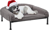 Veehoo Elevated Dog Bed with Bolster Cushion - Grey / 30.0"L x 20.0"W x 8.3"Th