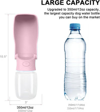Portable Dog Water Bottle Dispenser [Leak Proof & Foldable] Dog - Pink / 12OZ - image 4