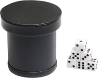 PU Leather Dice Cup Purple Velvet Lined Quiet Shaker with Lid - Red - image 4