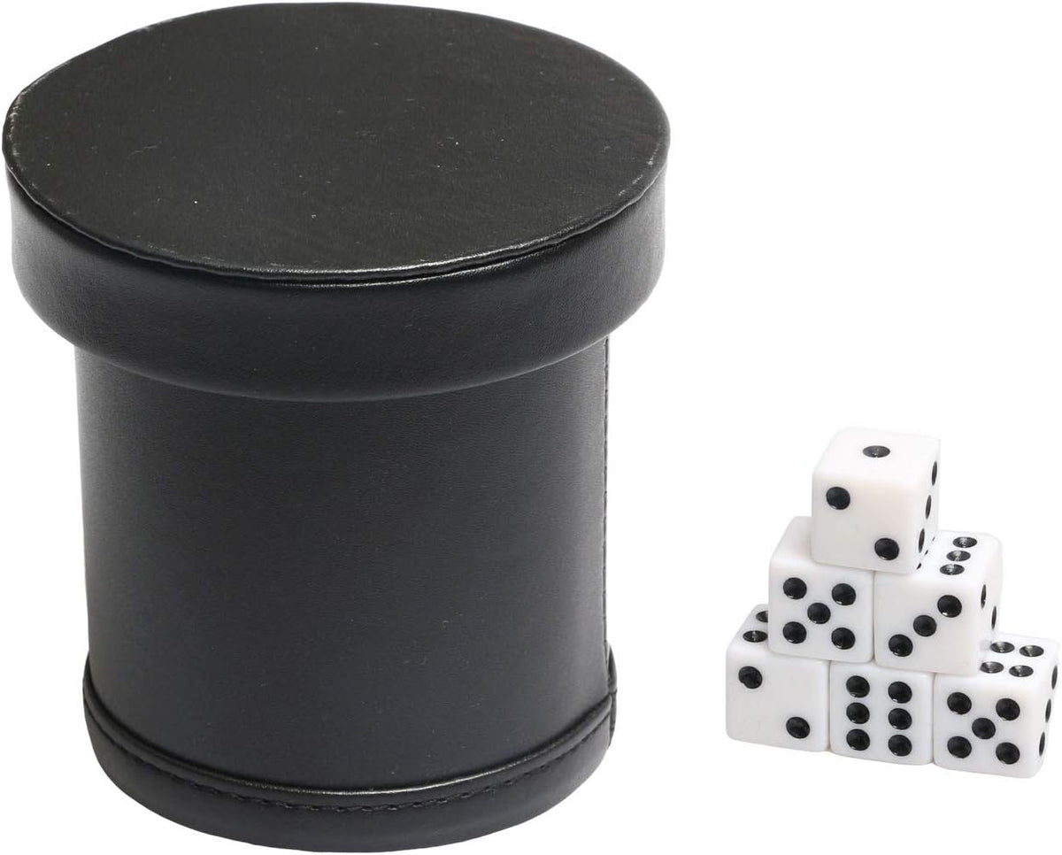 PU Leather Dice Cup Purple Velvet Lined Quiet Shaker with Lid - Red - image 4