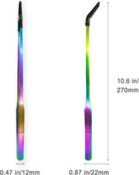2 Pcs 10.6" Stainless Steel Reptile Feeding Tongs & Tweezers – Essentials for Reptiles And Amphibians - Colorful - image 3