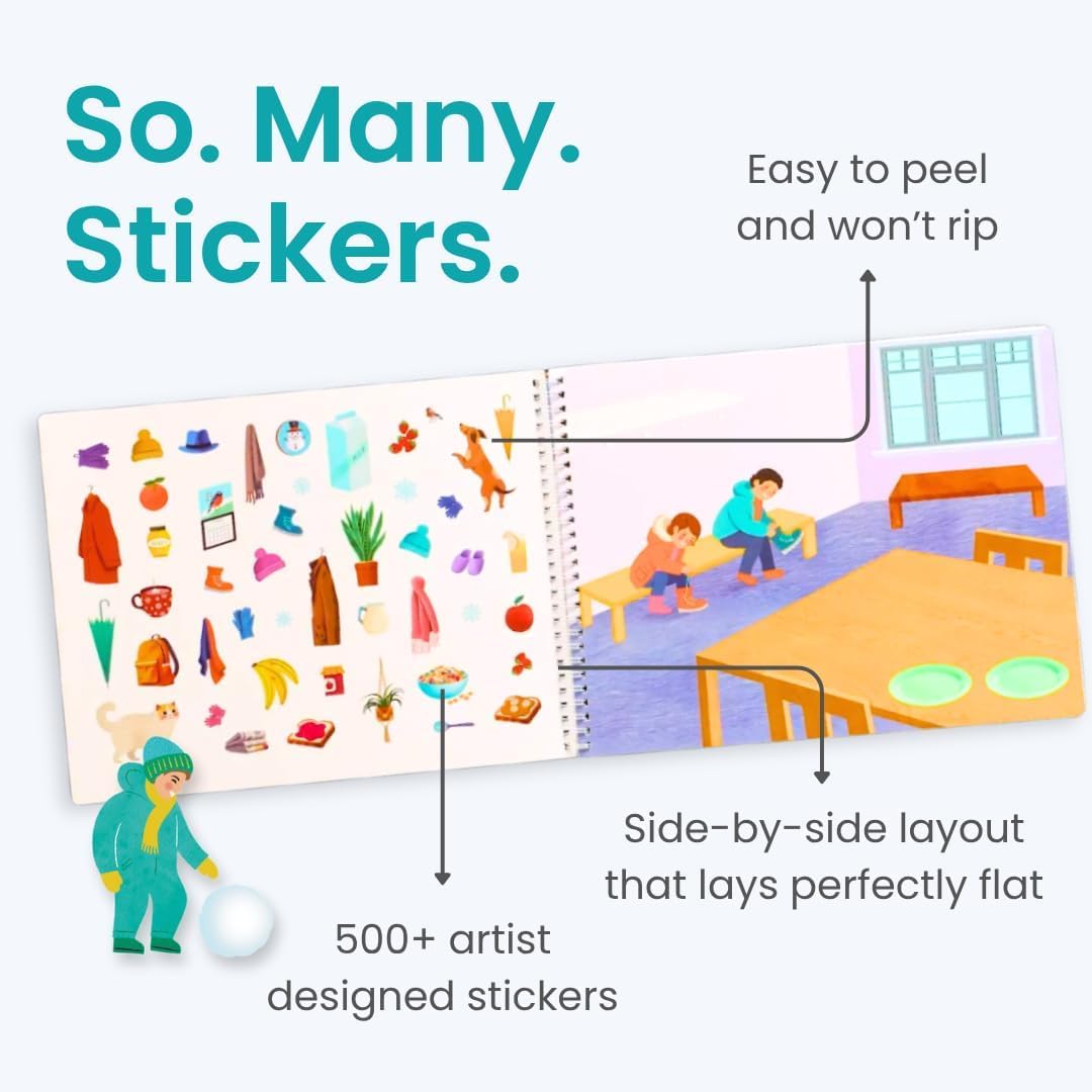 Cupkin Animal Habitats Sticker Book, 12 Coloring & Activity - Snow Day - image 2
