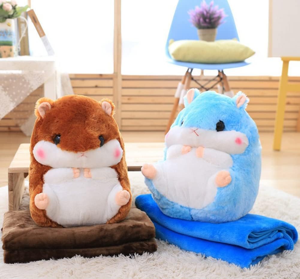 YunNasi Plush Hamster Stuffed Animal Toys Hamster Throw Pillow - Blue - image 2