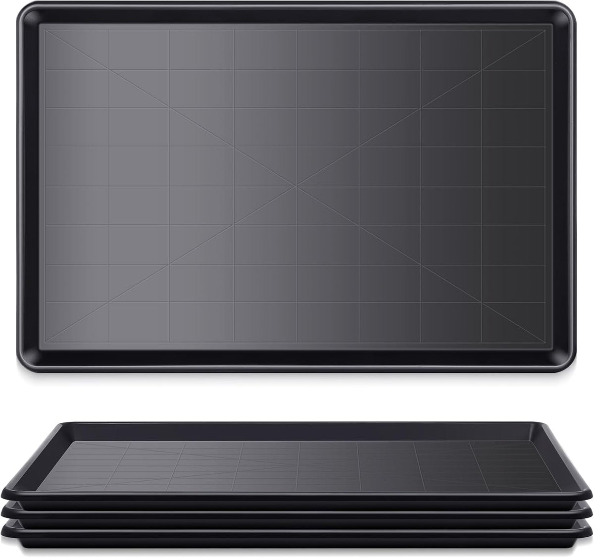 Mifoci pack of 4 black plastic dog crate replacement trays, 35 x 23.6 inches