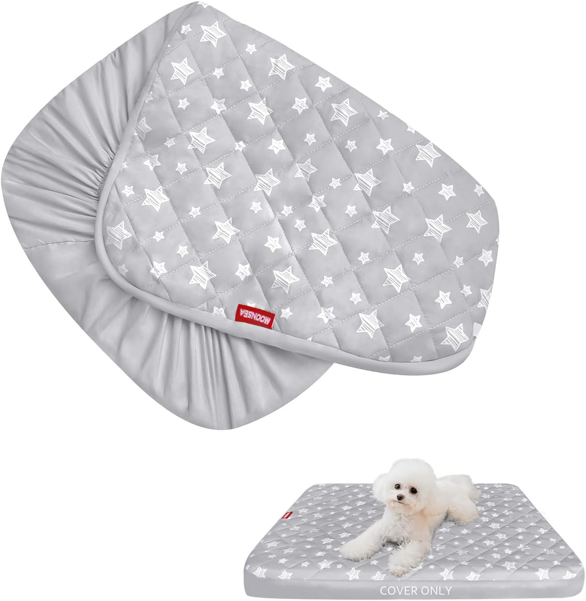 Waterproof Dog Bed Covers Replacement Lovely Grey Star Print - Grey Star / 15 x 20 x 6 inch