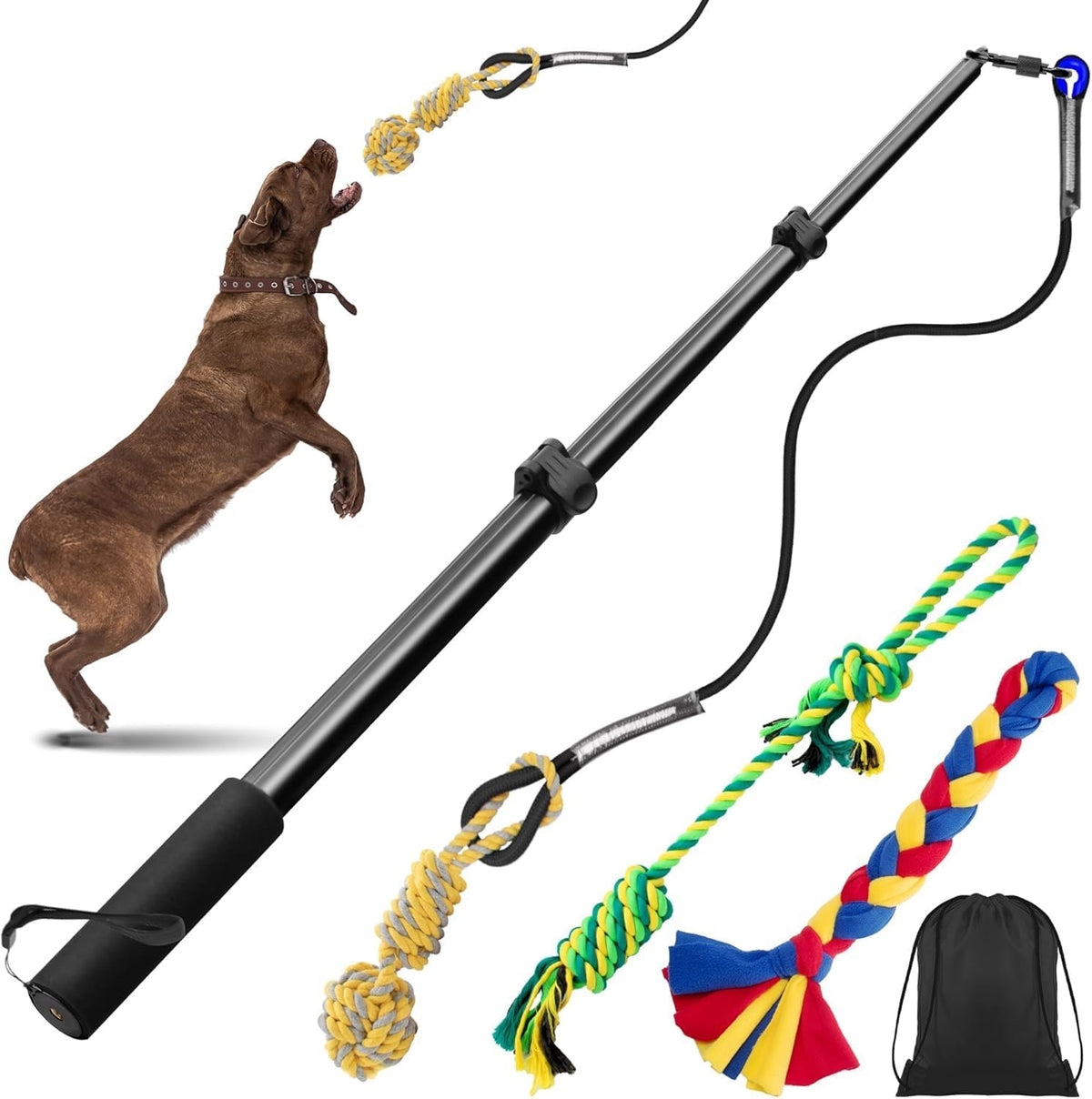 Ycozy Flirt Pole for Dogs Heavy Duty Interactive Toys Tug of War
