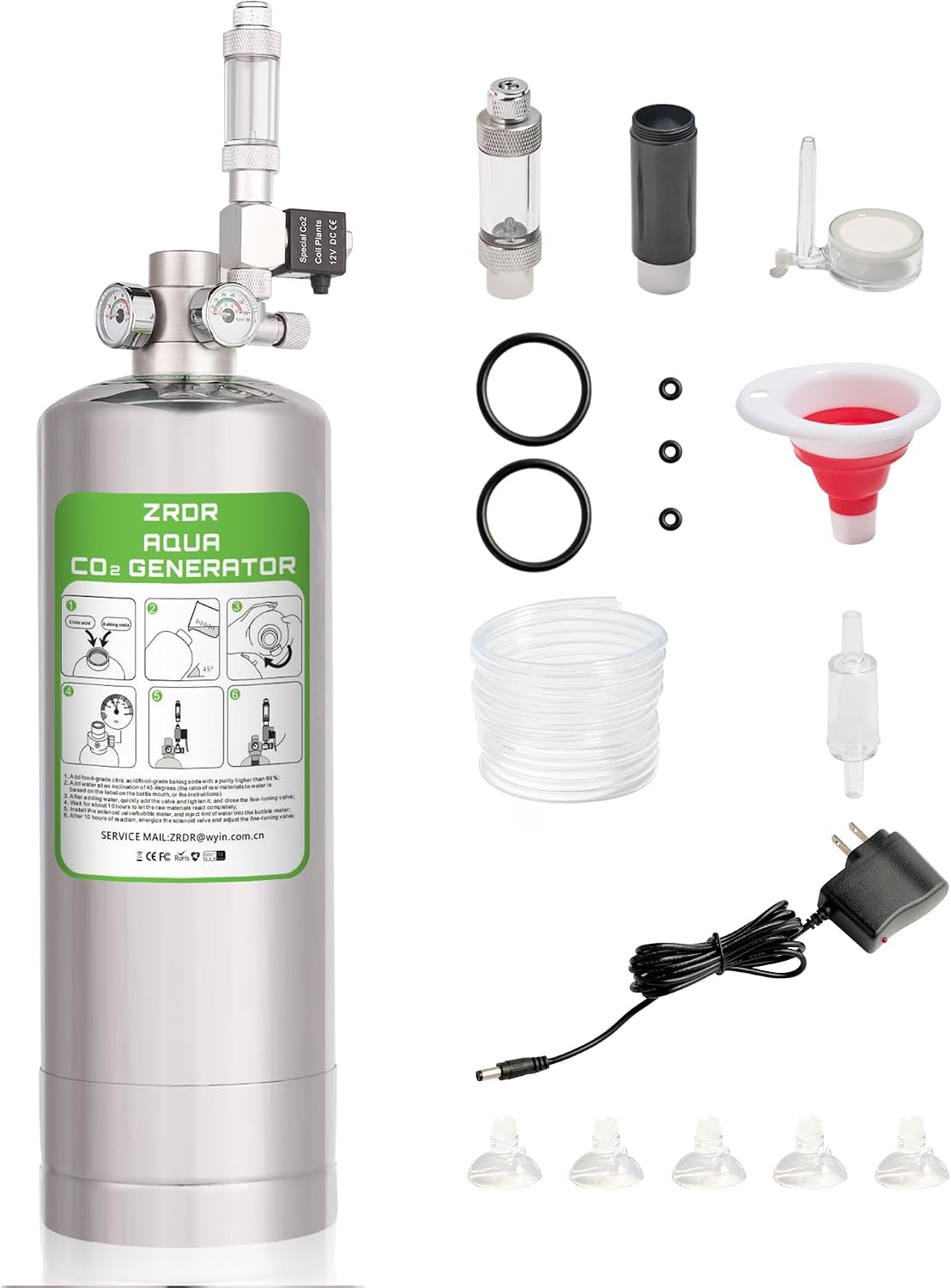 2L Aquarium Co2 System with Pressure Gauge for Aquarium Plants – Essentials for Fish - 4L