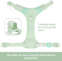 No Pull Dog Harness, Puppy Vest with Front Clip for Small Medium Large Sized Dog(Light Green,L)