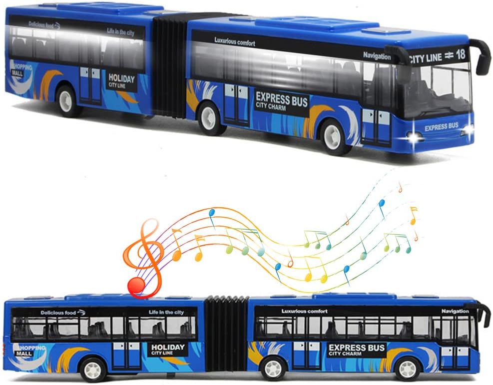 Crelloci City Bus Toy for Kids - Blue